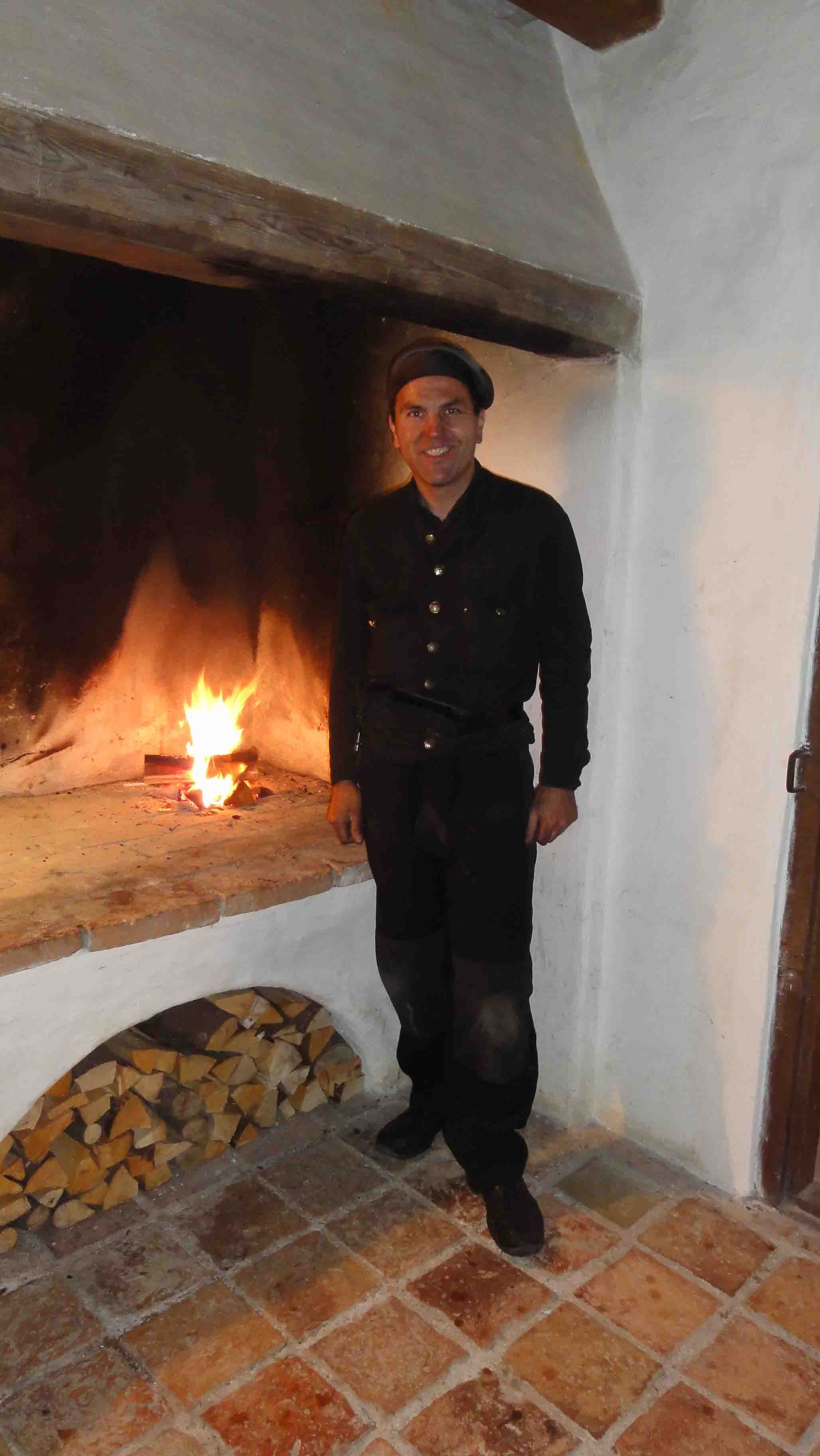 Rauchfangkehrer auf Kamin
